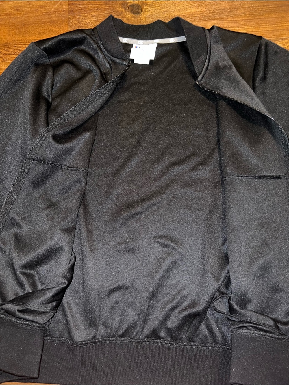 Champion Varsity Track Jacket Cheer Championship Rhinestone Black Bomber  Size M - Picture 9 of 13